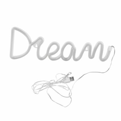 Decoração de parede LED com néons DREAM LED/3W/3xAA USB azul