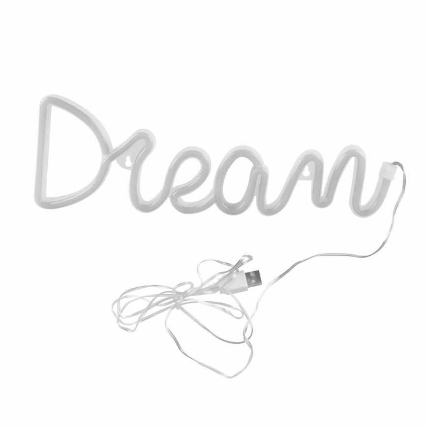 Decoração de parede LED com néons DREAM LED/3W/3xAA USB azul