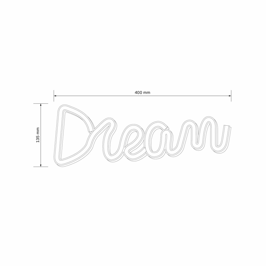 Decoração de parede LED com néons DREAM LED/3W/3xAA USB azul