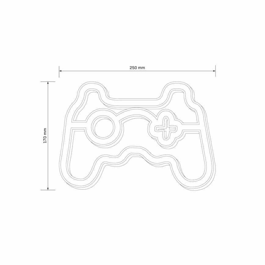 Decoração de parede LED com néons GAME LED/3W/3xAA USB azul