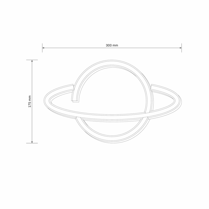 Decoração de parede LED com néons PLANET LED/3W/3xAA USB azul/amarelo