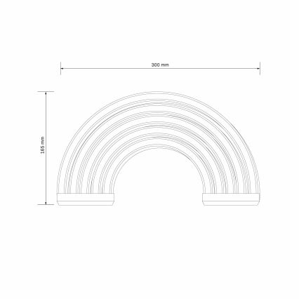 Decoração de parede LED com néons RAINBOW LED/3W/3xAA USB multicolorida