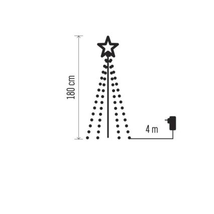 Decoração exterior de Natal LED 180xLED/6W/230V IP44 branco quente