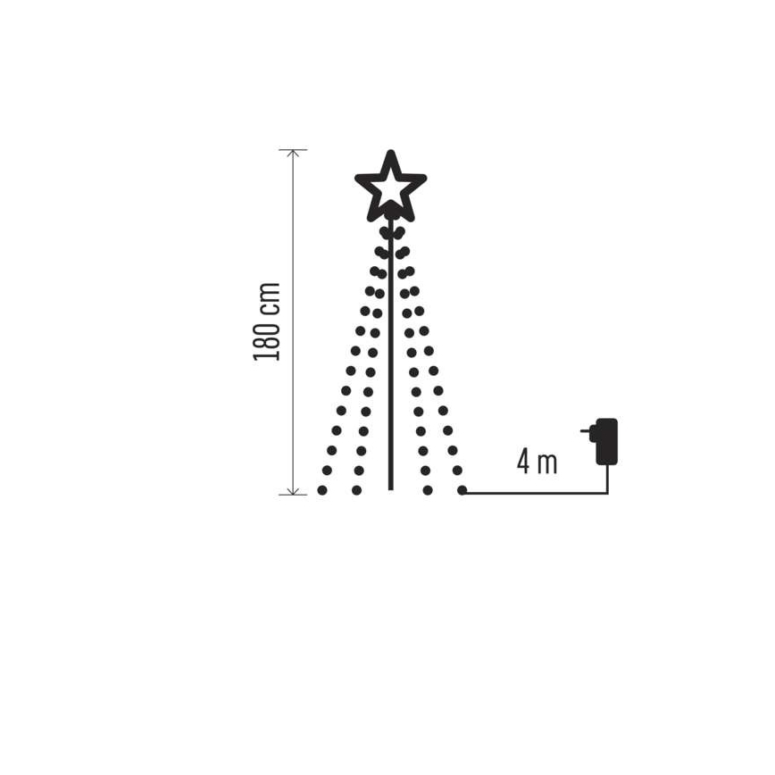 Decoração exterior de Natal LED 180xLED/6W/230V IP44 branco quente