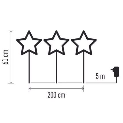 Decoração exterior de Natal LED 402xLED/3,6W/4,5/230V IP44 branco quente