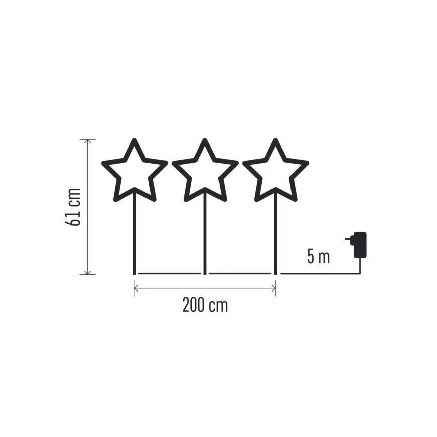 Decoração exterior de Natal LED 402xLED/3,6W/4,5/230V IP44 branco quente