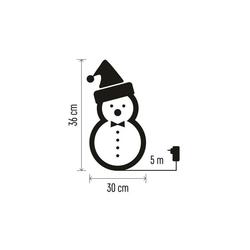 Decoração exterior de Natal LED 40xLED/2,1W/230V IP44 boneco de neve