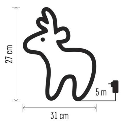 Decoração exterior de Natal LED 40xLED/2,1W/230V IP44 veado