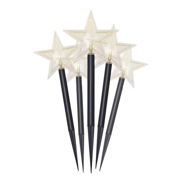 Decoração exterior de Natal LED 5xLED/3xAA IP44 estrelas