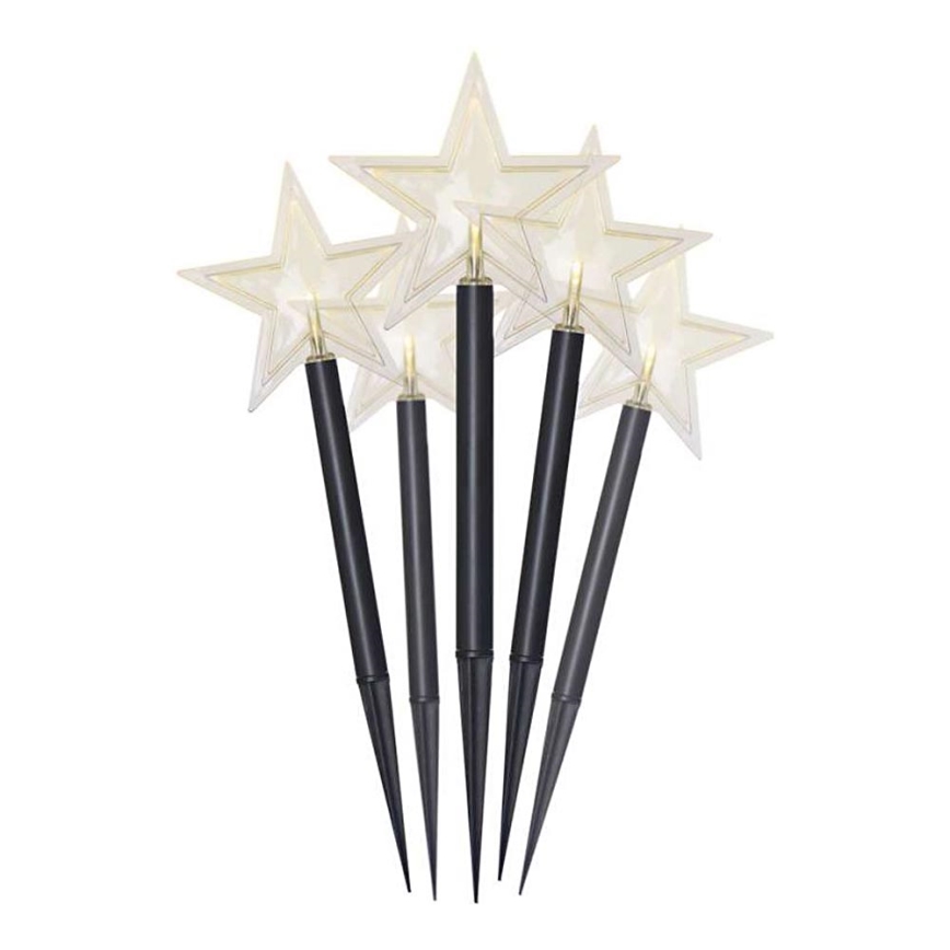 Decoração exterior de Natal LED 5xLED/3xAA IP44 estrelas