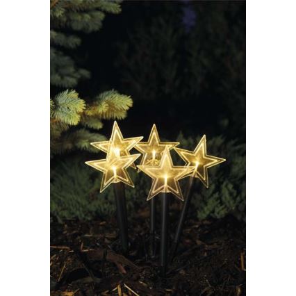 Decoração exterior de Natal LED 5xLED/3xAA IP44 estrelas