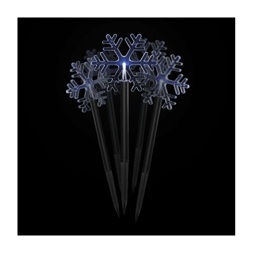 Decoração exterior de Natal LED 5xLED/3xAA IP44 flocos de neve