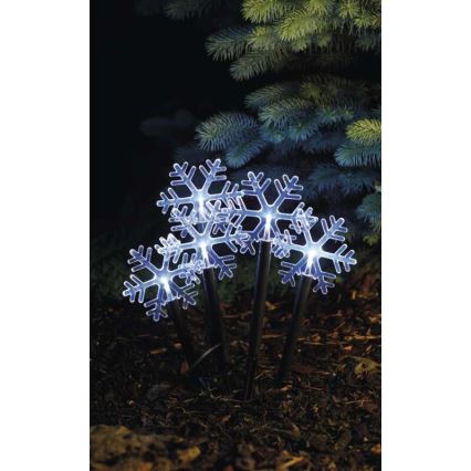 Decoração exterior de Natal LED 5xLED/3xAA IP44 flocos de neve