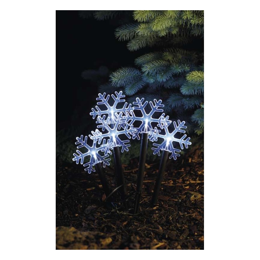 Decoração exterior de Natal LED 5xLED/3xAA IP44 flocos de neve