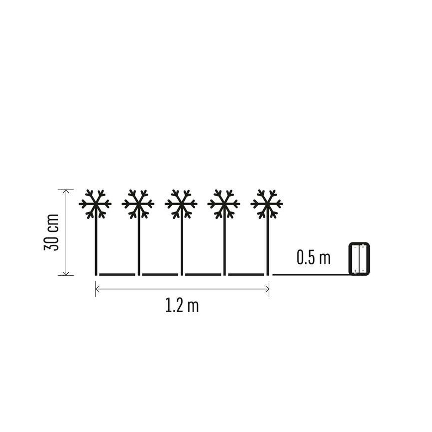 Decoração exterior de Natal LED 5xLED/3xAA IP44 flocos de neve