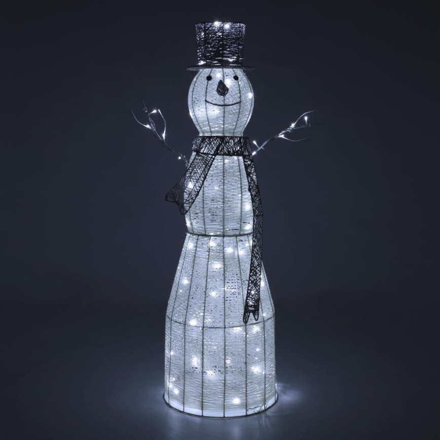 Decoração exterior de Natal LED LED/3,6W/230V/branco frio 124 cm IP44 boneco de neve