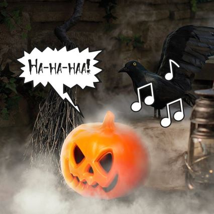 Decoração LED com um efeito sonoro HALLOWEEN LED/3xAAA abóbora