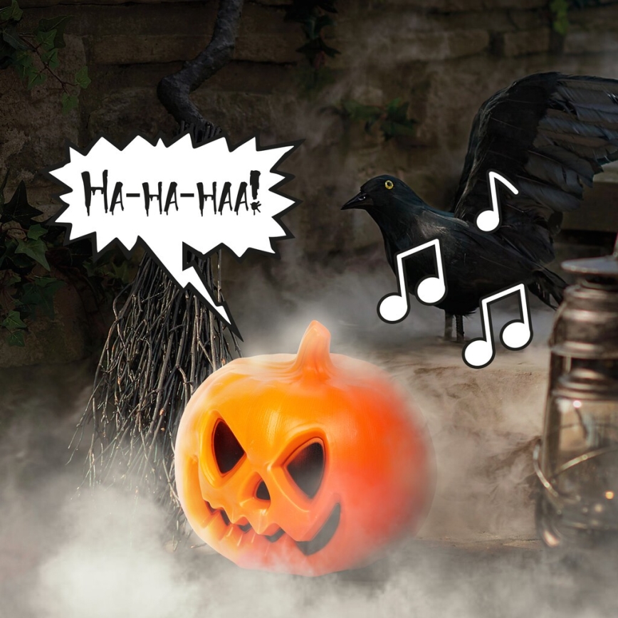 Decoração LED com um efeito sonoro HALLOWEEN LED/3xAAA abóbora