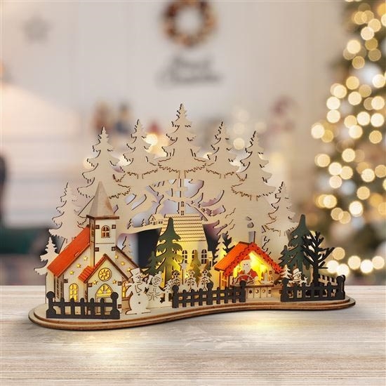 Decoração LED de Natal LED/2xAAA pequena cidade