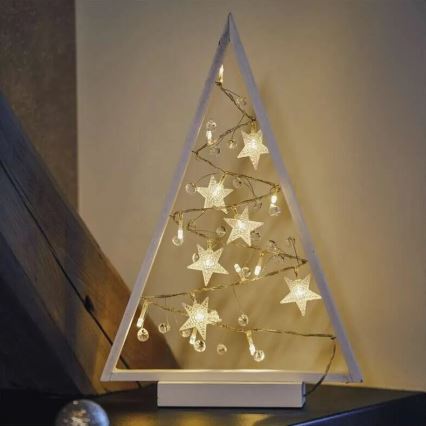 Decoração de Natal LED 15xLED/2xAA árvore de Natal