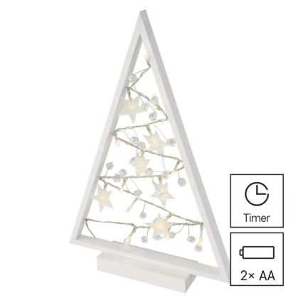 Decoração de Natal LED 15xLED/2xAA árvore de Natal