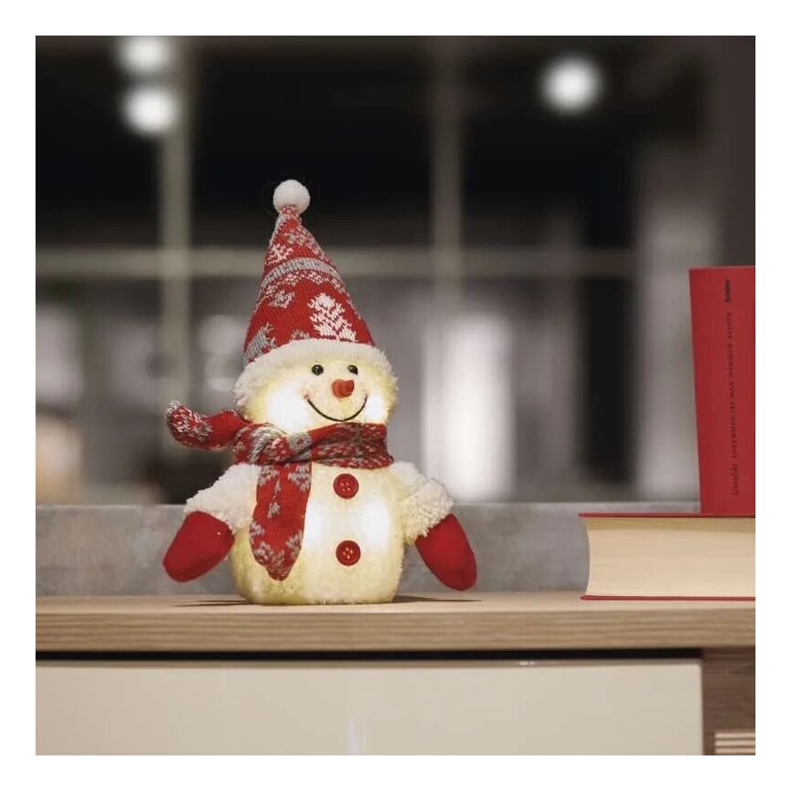 Decoração de Natal LED 4xLED/3xAAA boneco de neve