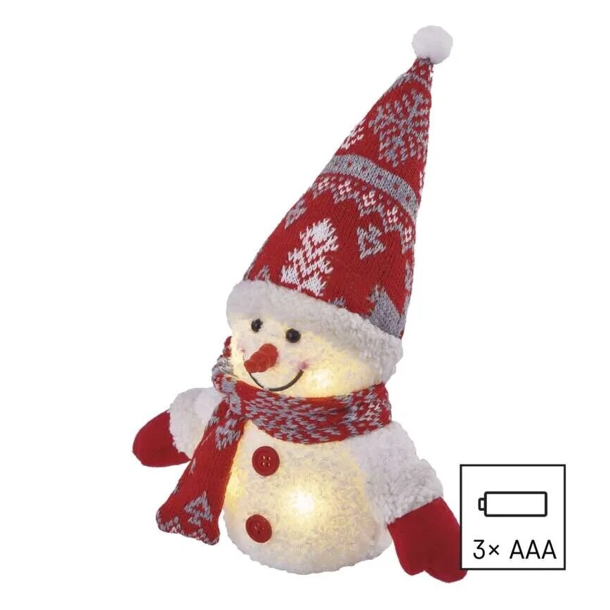 Decoração de Natal LED 4xLED/3xAAA boneco de neve
