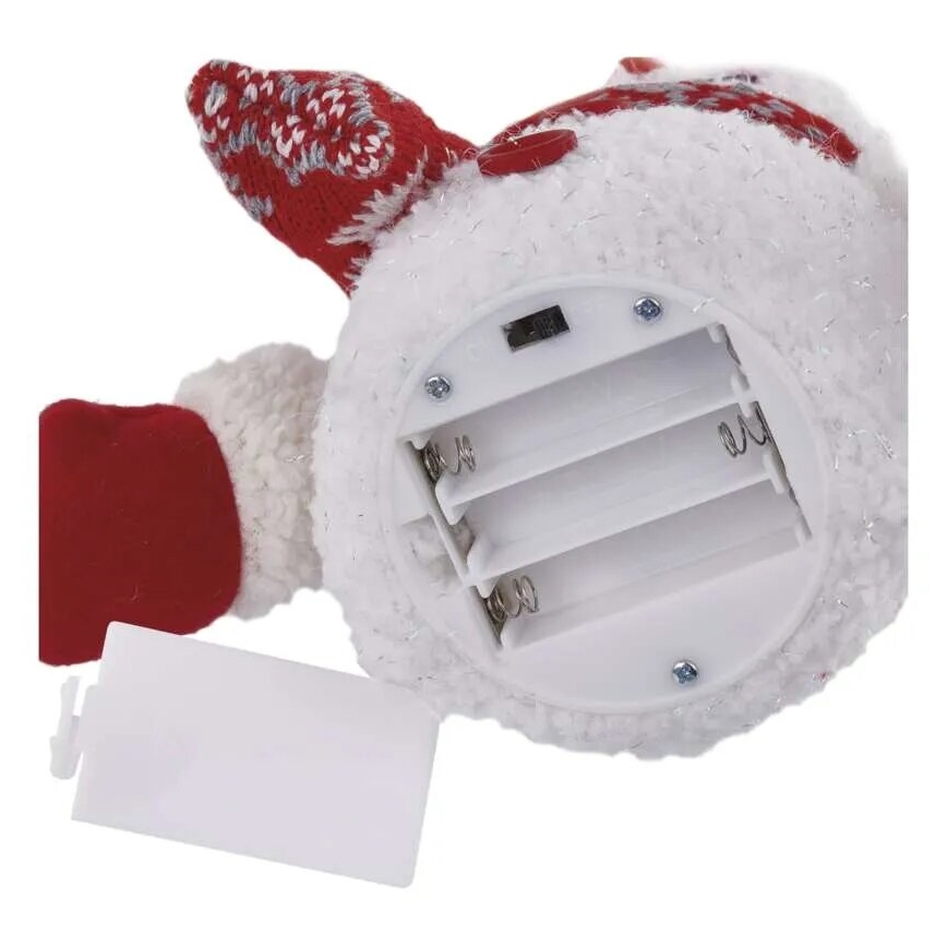 Decoração de Natal LED 4xLED/3xAAA boneco de neve