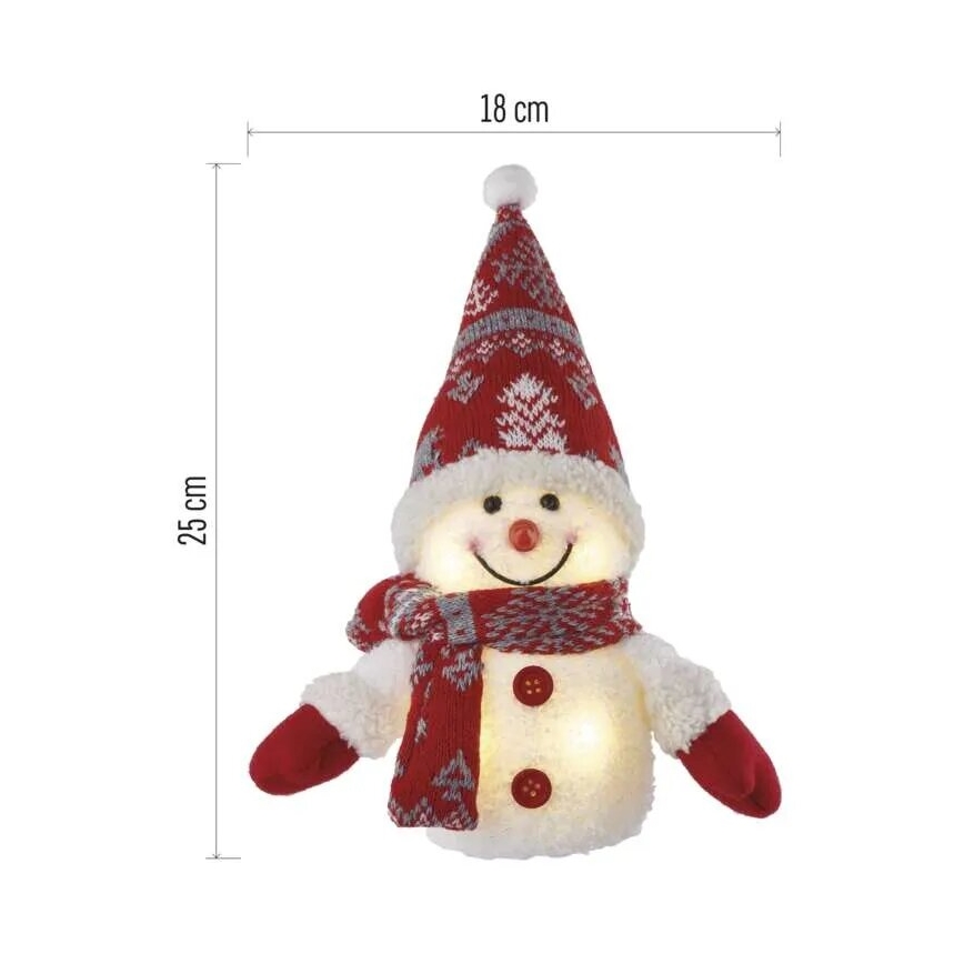 Decoração de Natal LED 4xLED/3xAAA boneco de neve