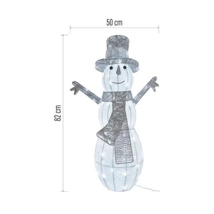 Decoração de Natal LED para exterior 80xLED/3,6W/230V IP44 82 cm boneco de neve