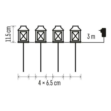 Decoração LED para exterior 4xLED/5W/230V IP44