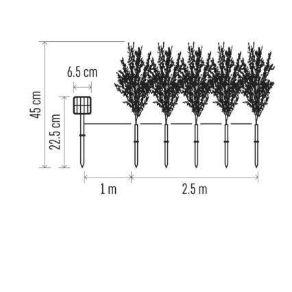 Decoração solar com 50 LEDs, 3 W, 1,2 V, 600 mAh, IP44