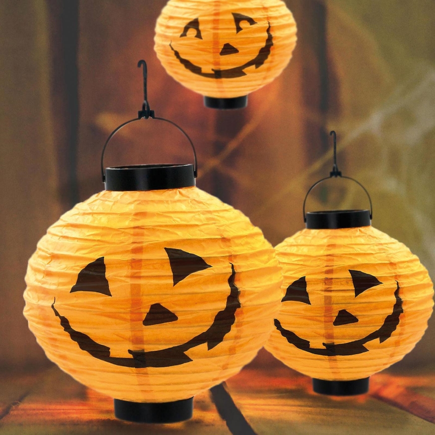 Decoração solar LED HALLOWEEN LED/150 mAh IP44 abóbora