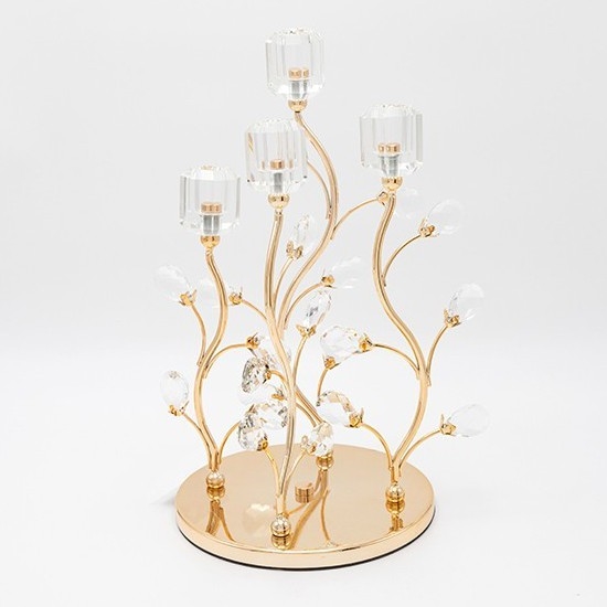 Decorativo castiçal 20x36 cm dourado