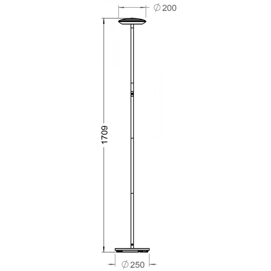 Deko-Light 343028 - Candeeiro de chão LED com regulação BERMUDA LED/18W/230V 3000K preto