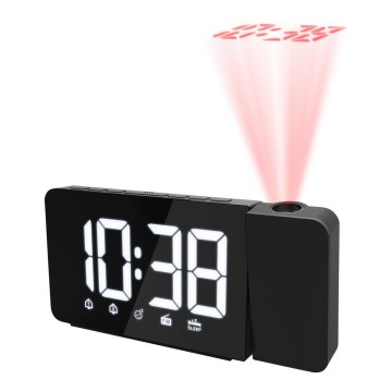 Despertador com visor LED e projetor 1xCR2032/5V