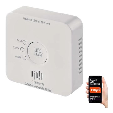 Detetor de monóxido de carbono GoSmart 2xAA Wi-Fi Tuya