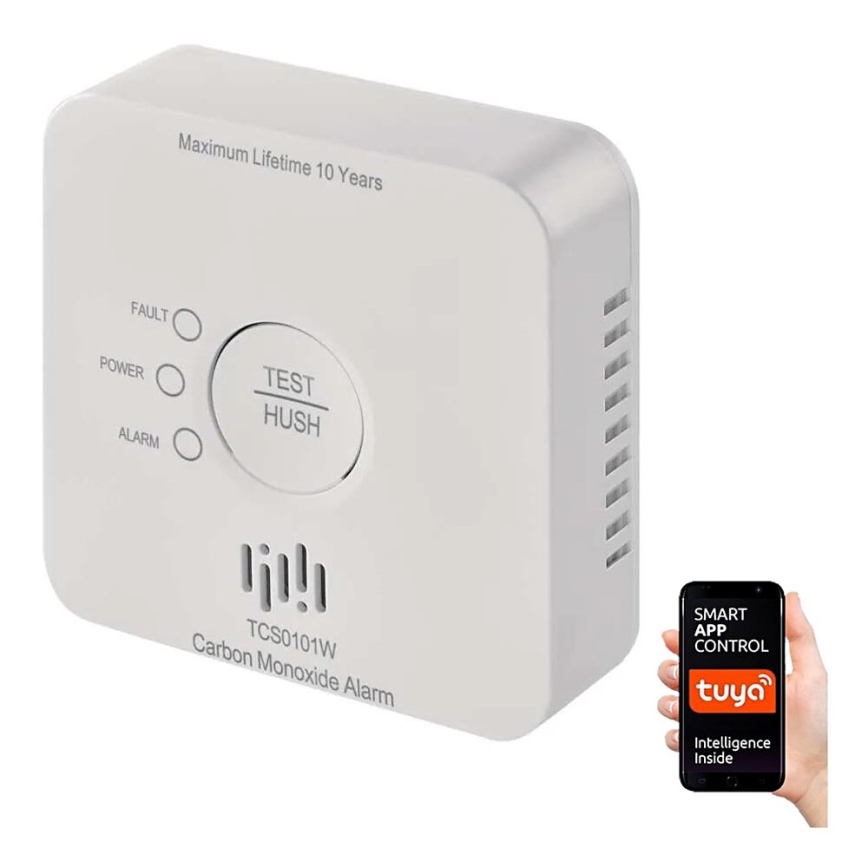 Detetor de monóxido de carbono GoSmart 2xAA Wi-Fi Tuya