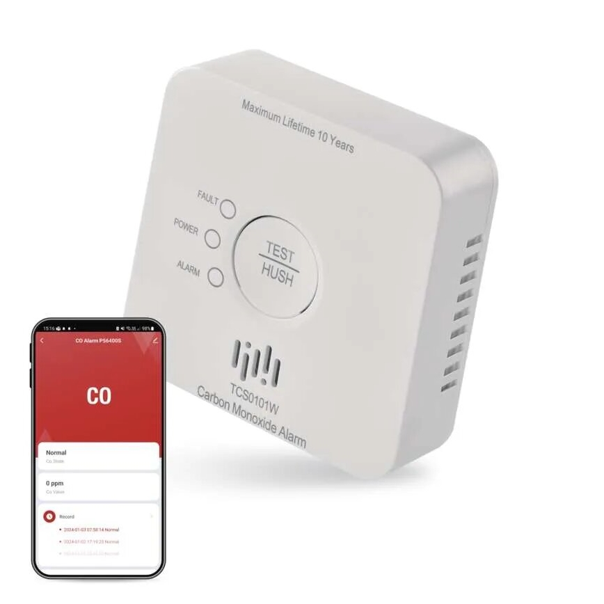 Detetor de monóxido de carbono GoSmart 2xAA Wi-Fi Tuya
