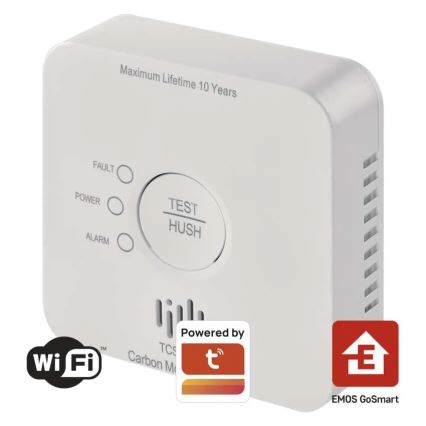 Detetor de monóxido de carbono GoSmart 2xAA Wi-Fi Tuya