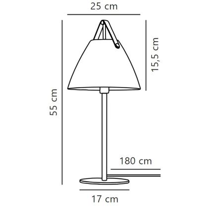 DFTP by Nordlux - Candeeiro de mesa STRAP 1xE27/40W/230V preto