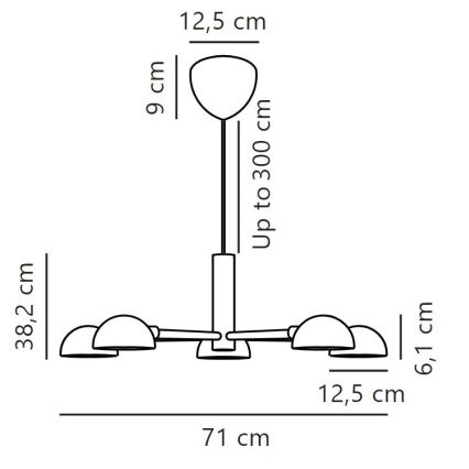 DFTP by Nordlux - Candeeiro suspenso NOMI 5xE14/8W/230V preto