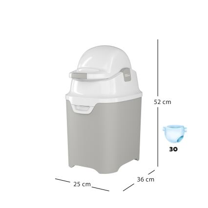 DiaperChamp - Caixote do lixo para fraldas ONE cinzento