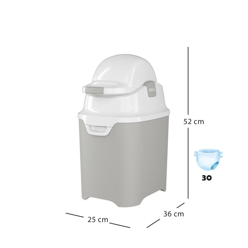 DiaperChamp - Caixote do lixo para fraldas ONE cinzento