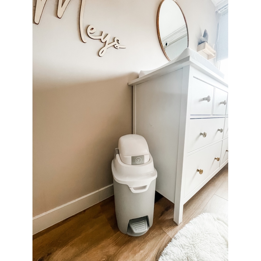 DiaperChamp - Caixote do lixo para fraldas ONE HANDSFREE cinzento