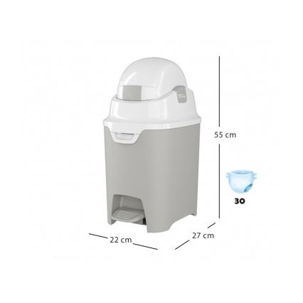 DiaperChamp - Caixote do lixo para fraldas ONE HANDSFREE cinzento