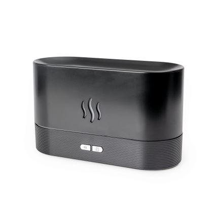Difusor de aromas LED RGB  ultrassónico e humidificador de ar com retroiluminação 180ml preto