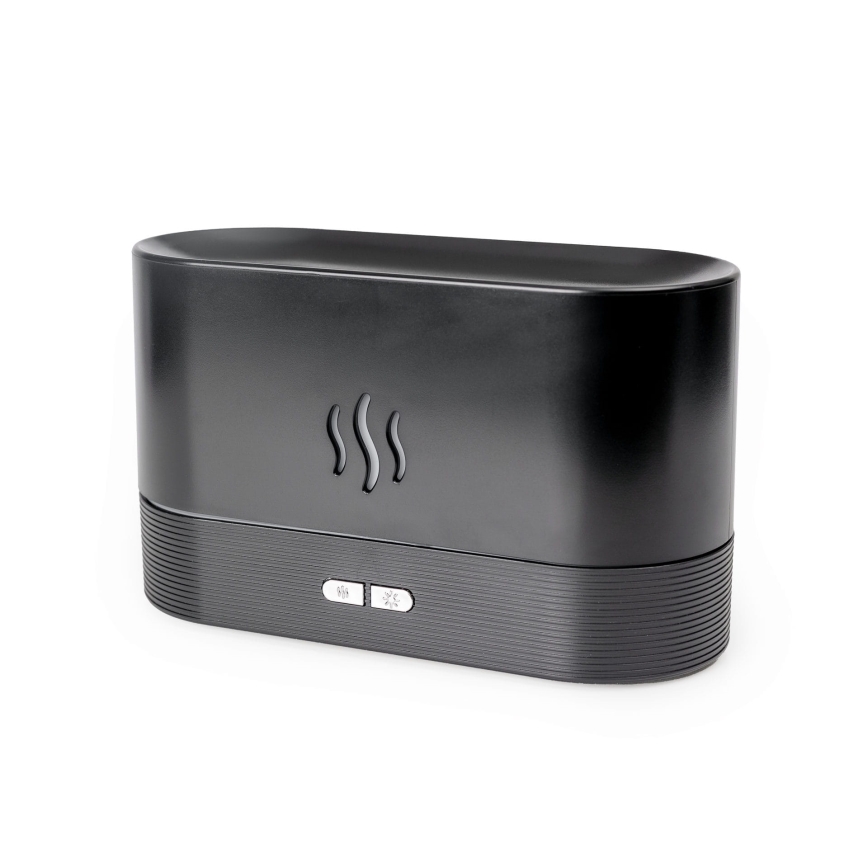 Difusor de aromas LED RGB  ultrassónico e humidificador de ar com retroiluminação 180ml preto