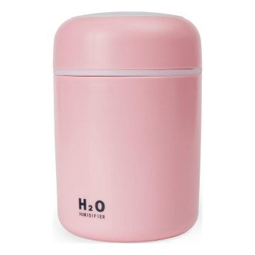 Difusor de aromas LED RGB  ultrassónico e humidificador de ar LED/2W 300ml rosa