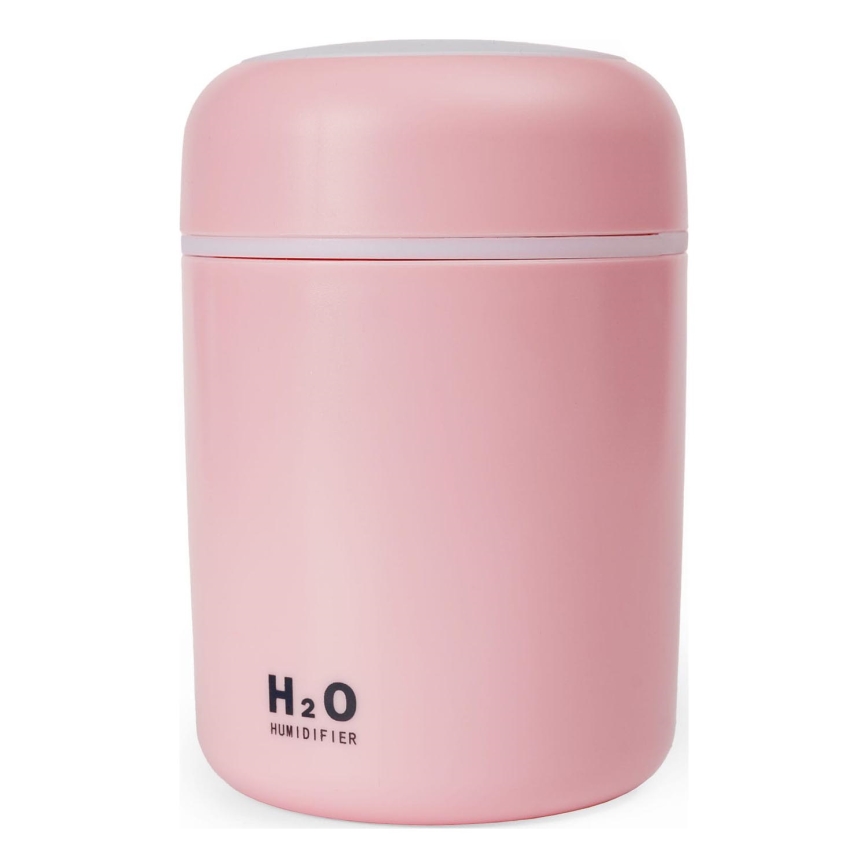 Difusor de aromas LED RGB  ultrassónico e humidificador de ar LED/2W 300ml rosa